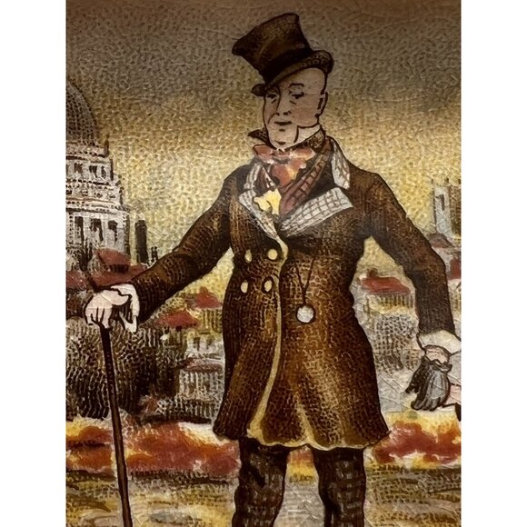 Charles Dickens Trinket Dish Brown 4" David Copperfield Micawber London British - Picture 2 of 16